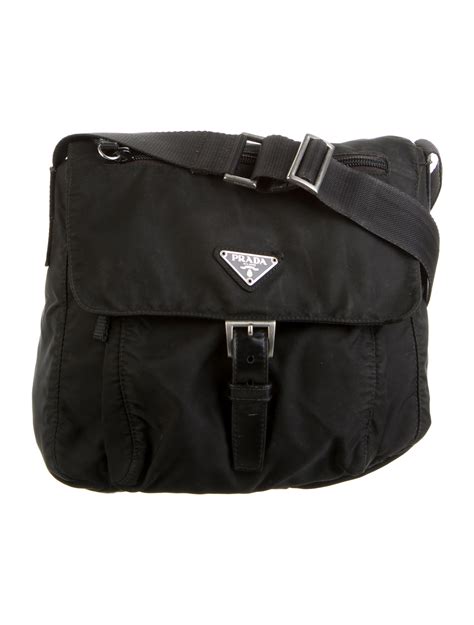 macy's prada vela crossbody messenger bag black|black Messenger bag.